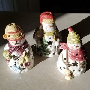 Yankee Candle Company Snowmen Tealight Holders